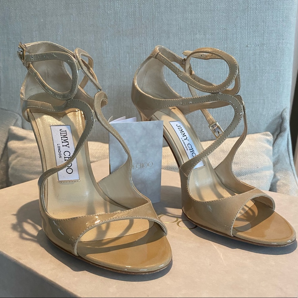 Jimmy Choo size 36 1/2 Nude Patent Leather